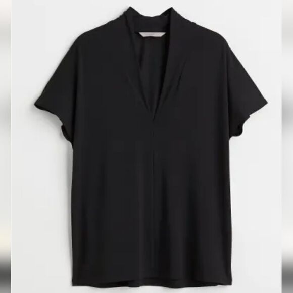 H&M V Neck Classic Black Blouse Small - Picture 5 of 5